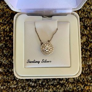 Diamond necklace, sterling silver